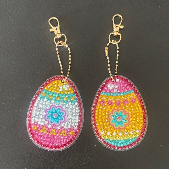 Handmade Accessories - Handmade Easter Egg Bag Charm Keychain Set